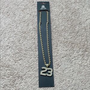 NWT Red Ape Gold Chain with LARGE Jordan Style “23” Pendant